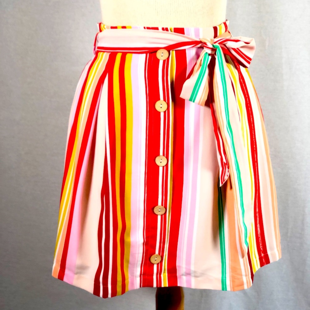 Lost & Wander Striped Mini Skirt S NWT